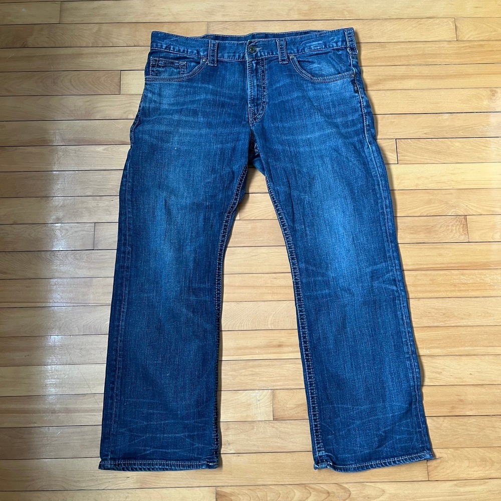 Silver Jeans Co Zac Relaxed Straight Leg Jeans Blue 38x32